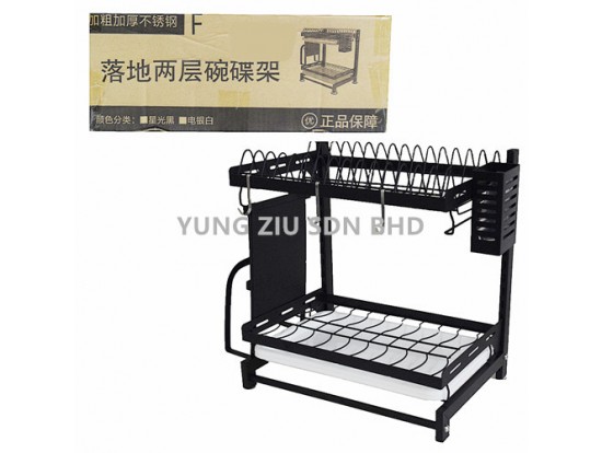 2 LAYER DISH RACK 2层台面架全套(加筷子桶和刀砧板架)(落地两层碗碟架)