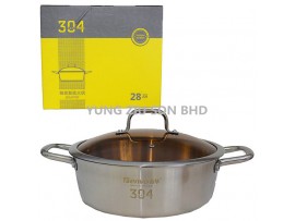 28CM 304 PLATINUM SOUP POT (STEAMTBOAT POT)(FENVO)