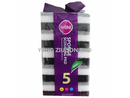 SD90225#5PCS GRAY-BLACK SPONGE(SUNDAY)