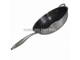 STAINLESS STEEL SINGLE-SIDED FULL FLOWER HONEYCOMB NON-STICK WOK(HULI)