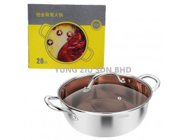 28CM 304 PLATINUM DOUBLE FLAVOURED SOUP POT (STEAMTBOAT POT)(FENVO)