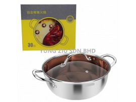 30CM 304 PLATINUM DOUBLE FLAVOURED SOUP POT (STEAMTBOAT POT)(FENVO)