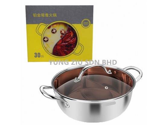 30CM 304 PLATINUM DOUBLE FLAVOURED SOUP POT (STEAMTBOAT POT)(FENVO)