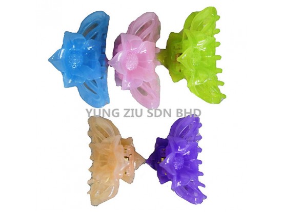 (12P/PACK)ZJ3009#JELLY COLOR LARGE CLAW CLIP
