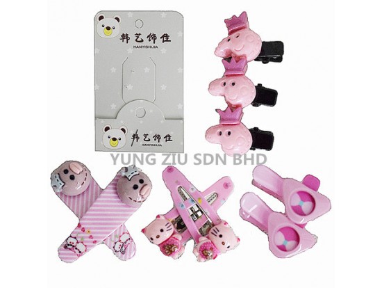 (10SET/CARD)CHILDREN'S ACRYLIC HAIR CLIP SET