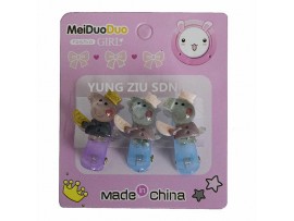 (6SET/CARD)CHILDREN'S ACRYLIC HAIR CLIP SET