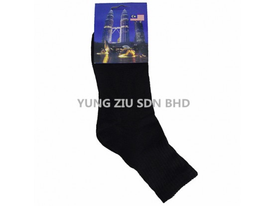 (12P/DZ)FULL BLACK STUDENT SOCKS 25-26#(XL)