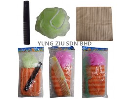 3PCS BATHROOM SET(30*30 TOWEL/BATH BALL/COMB)