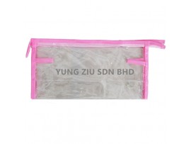 TRANSPARENT PINK SIDE BAG(23*12*8CM)