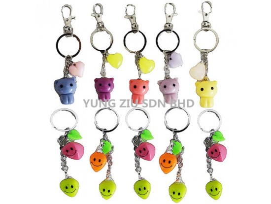 (10P/PACK)GJ0811#KEY CHAIN(SMILEY/BEAR)