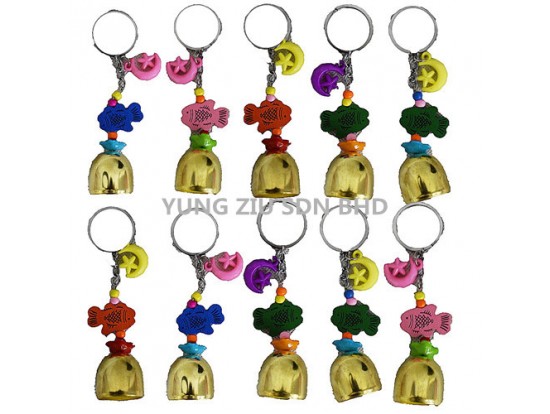 (10P/PACK)GJ0811#KEY CHAIN(FISH WIND CHIMES)