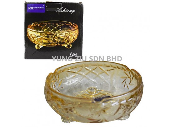 DM3012#GLASS ASHTRAY(DAIMONDS)(14CM)