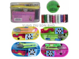 SEWING SET(10THREAD+NEEDLE CARTRIDGE+TAPE+PIN+ SCISSORS+PIN+BUTTON+THIMBLE)