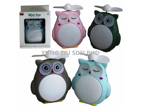 LD263#OWL MINI FAN WITH LIGHT(LONGDA)