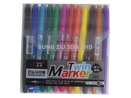 (1SET)YZ-120A#12 COLOR TWIN MARKER(YONGZE)