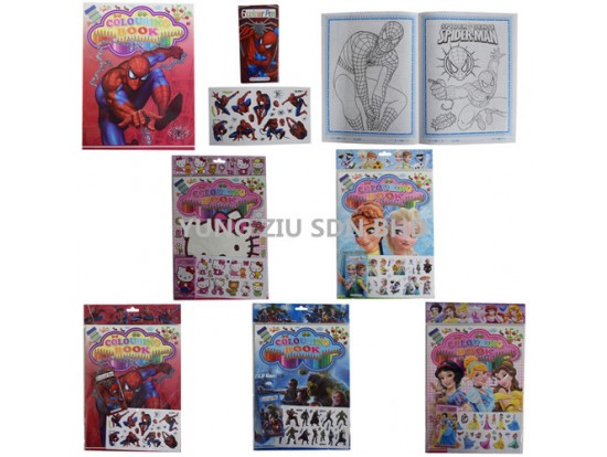 CF010#COLOURING BOOK WITH COLOR PENCIL