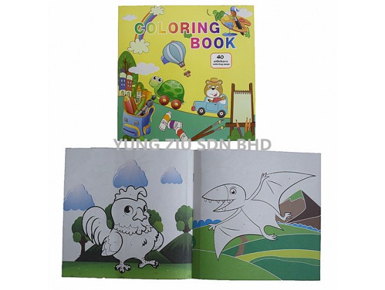 JF-600#COLORING BOOK WITH STICKER