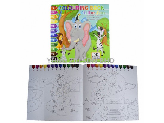 DF-333#COLOURING BOOK WITH STICKER