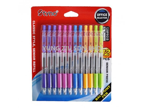 12BP9018#12PCS 0.7MM BALLPOINT PEN