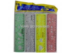 (4P/SET)55054#15CM RULER(ESCRIBO)