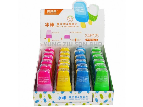 (24PCS/BOX)WX99123#ERASER & SHARPENER SET