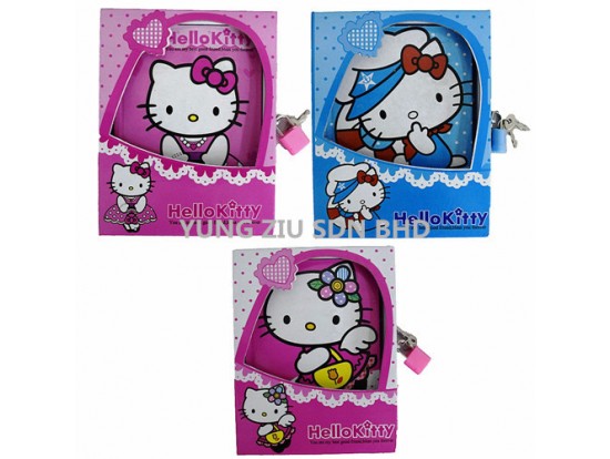 64K-YS04200#DIARY WITH LOCK13*16.3CM(HELLO KITTY)