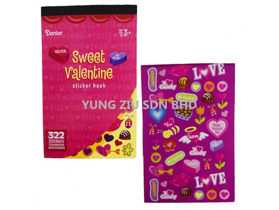 106-1883#STICKER BOOK 15*24CM(SWEET VALENTINE)