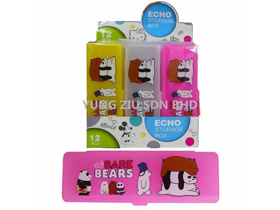 (1PCS)ZD-802#PLASTIC PENCIL CASES 6.5*19.5CM(BARE BEARS)